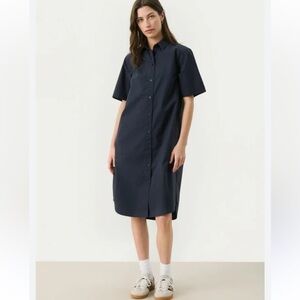 COS Midi Shirt Dress Black and Navy 2